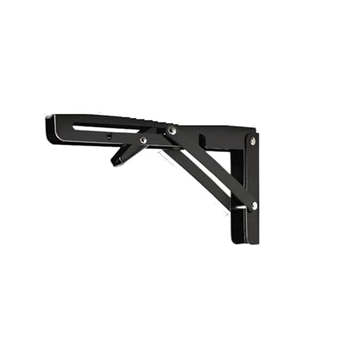 Klappkonsole Schwerlast 2 stücke Halterung Regale Lagerung Rack Dreieckige Klapp Wand Hängen Unterstützung Faltbare Regal Winkel Montage(2PCS Black 10 inch) von EnxJire