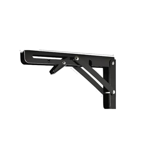 Klappkonsole Schwerlast 2 stücke Halterung Regale Lagerung Rack Dreieckige Klapp Wand Hängen Unterstützung Faltbare Regal Winkel Montage(2PCS Black 12 inch) von EnxJire