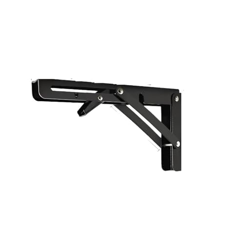 Klappkonsole Schwerlast 2 stücke Halterung Regale Lagerung Rack Dreieckige Klapp Wand Hängen Unterstützung Faltbare Regal Winkel Montage(2PCS Black 14 inch) von EnxJire