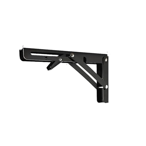 Klappkonsole Schwerlast 2 stücke Halterung Regale Lagerung Rack Dreieckige Klapp Wand Hängen Unterstützung Faltbare Regal Winkel Montage(2PCS Black 16 inch) von EnxJire