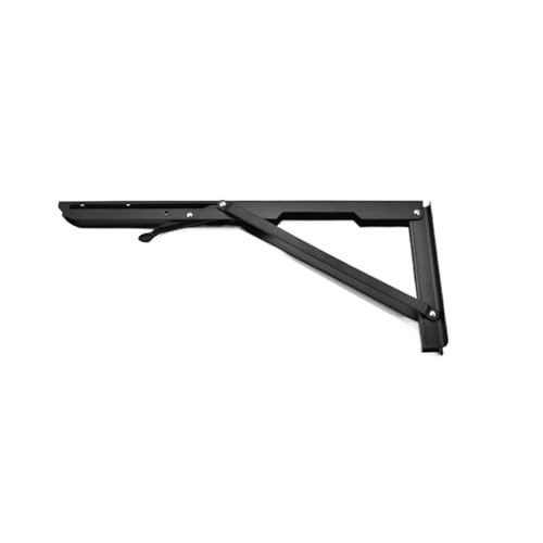 Klappkonsole Schwerlast 2 stücke Klapp Regal Halterung Zusammenklappbare Hardware for Tisch Arbeit RV Auto Platzsparend(Black 14inch) von EnxJire