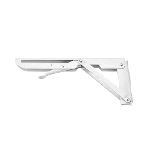 Klappkonsole Schwerlast 2 stücke Klapp Regal Halterung Zusammenklappbare Hardware for Tisch Arbeit RV Auto Platzsparend(White 10inch) von EnxJire