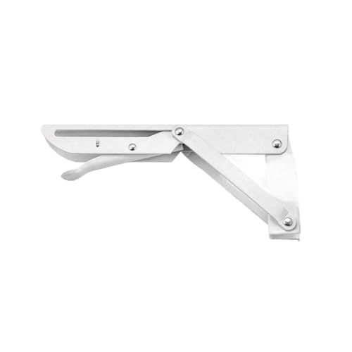 Klappkonsole Schwerlast 2 stücke Klapp Regal Halterung Zusammenklappbare Hardware for Tisch Arbeit RV Auto Platzsparend(White 8inch) von EnxJire