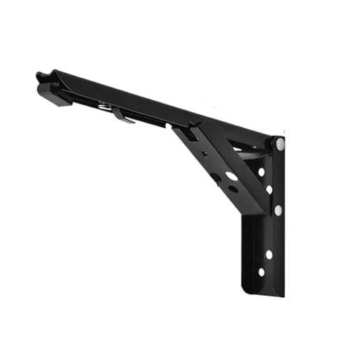 Klappkonsole Schwerlast 2 stücke Klapp Regal Klammern Faltbare Halterung Wand Montiert Möbel Hardware(Black 10inch) von EnxJire