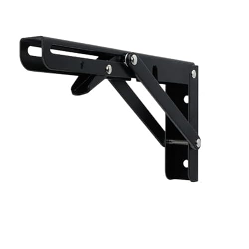 Klappkonsole Schwerlast 2 stücke Klapp Regal Klammern Zusammenklappbare Halterung for Tisch Arbeit Platzsparende DIY(Black 10inch) von EnxJire