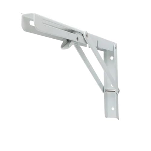 Klappkonsole Schwerlast 2 stücke Klapp Regal Klammern Zusammenklappbare Halterung for Tisch Arbeit Platzsparende DIY(White 14inch) von EnxJire
