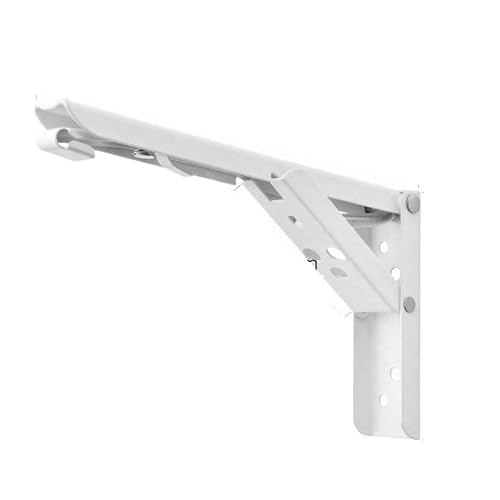 Klappkonsole Schwerlast 2 stücke Klapp Regal Klammern Zusammenklappbare Halterung for Tisch Arbeit Platzsparende DIY(White 8inch) von EnxJire