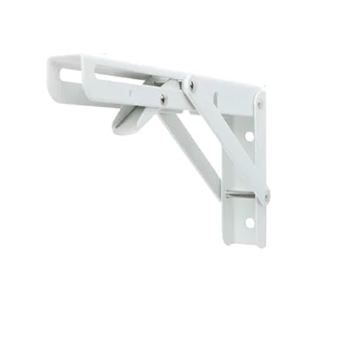 Klappkonsole Schwerlast 2 stücke Klapp Regal Klammern Zusammenklappbare Halterung for Tisch Arbeit Platzsparende DIY(White 8inch) von EnxJire
