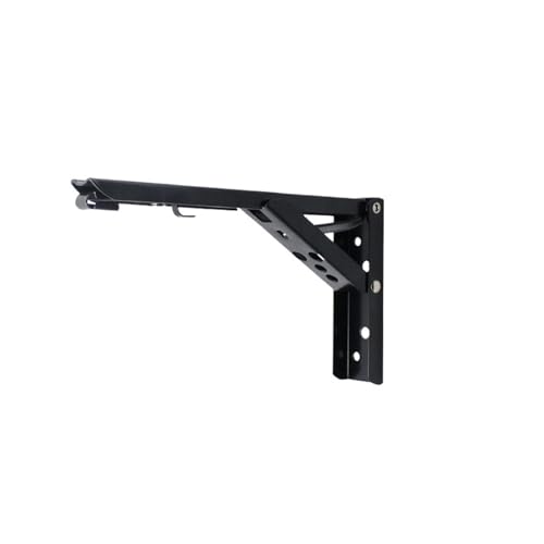 Klappkonsole Schwerlast 2PCS 8/10/12/14 Zoll Klapp Dreieck Regal Halterung Einstellbare Unterstützung Wand Bank Tisch(Black 12 Inch) von EnxJire