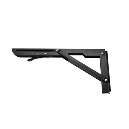 Klappkonsole Schwerlast 2PCS 8-20 zoll Klapp Winkel Halterung Dreieck Wand for Regal Bank Tisch(Black 12 inch) von EnxJire