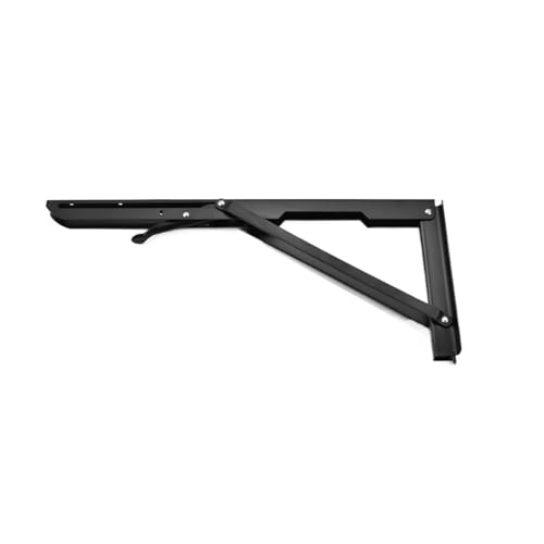 Klappkonsole Schwerlast 2PCS 8-20 zoll Klapp Winkel Halterung Dreieck Wand for Regal Bank Tisch(Black 16 inch) von EnxJire
