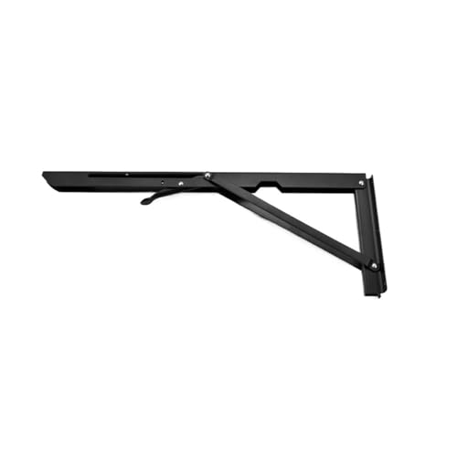 Klappkonsole Schwerlast 2PCS 8-20 zoll Klapp Winkel Halterung Dreieck Wand for Regal Bank Tisch(Black 18 inch) von EnxJire