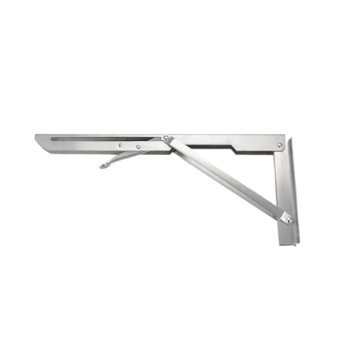 Klappkonsole Schwerlast 2PCS 8-20 zoll Klapp Winkel Halterung Dreieck Wand for Regal Bank Tisch(Silver 14 inch) von EnxJire