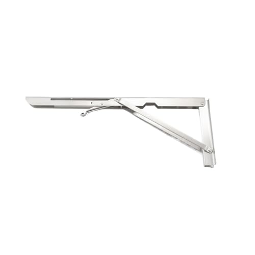 Klappkonsole Schwerlast 2PCS 8-20 zoll Klapp Winkel Halterung Dreieck Wand for Regal Bank Tisch(Silver 18 inch) von EnxJire