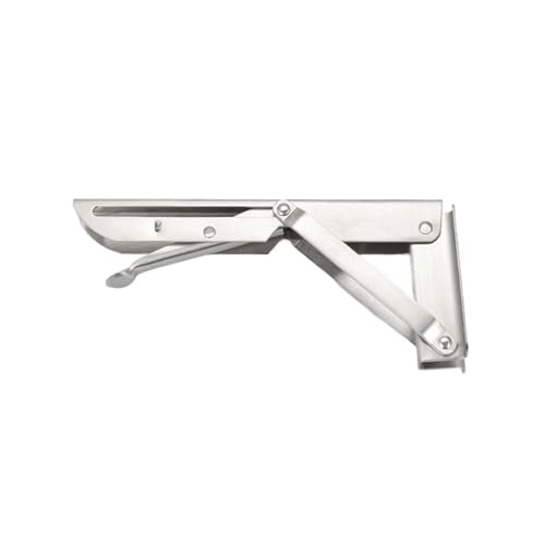 Klappkonsole Schwerlast 2PCS 8-20 zoll Klapp Winkel Halterung Dreieck Wand for Regal Bank Tisch(Silver 8 inch) von EnxJire