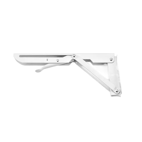 Klappkonsole Schwerlast 2PCS 8-20 zoll Klapp Winkel Halterung Dreieck Wand for Regal Bank Tisch(White 10 inch) von EnxJire
