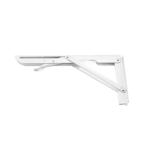 Klappkonsole Schwerlast 2PCS 8-20 zoll Klapp Winkel Halterung Dreieck Wand for Regal Bank Tisch(White 12 inch) von EnxJire