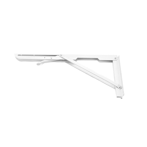 Klappkonsole Schwerlast 2PCS 8-20 zoll Klapp Winkel Halterung Dreieck Wand for Regal Bank Tisch(White 16 inch) von EnxJire