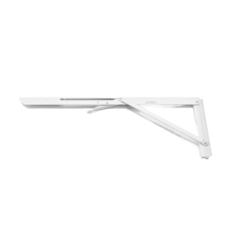 Klappkonsole Schwerlast 2PCS 8-20 zoll Klapp Winkel Halterung Dreieck Wand for Regal Bank Tisch(White 20 inch) von EnxJire