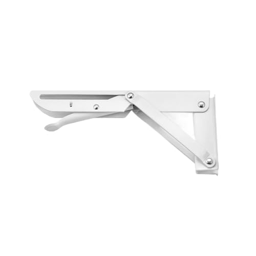 Klappkonsole Schwerlast 2PCS 8-20 zoll Klapp Winkel Halterung Dreieck Wand for Regal Bank Tisch(White 8 inch) von EnxJire