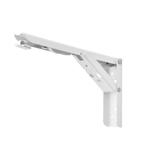 Klappkonsole Schwerlast 2PCS Klapp Dreieck Halterung Regal Unterstützung Einstellbare Halter Wand Montiert Bank Tisch(White 8inch) von EnxJire