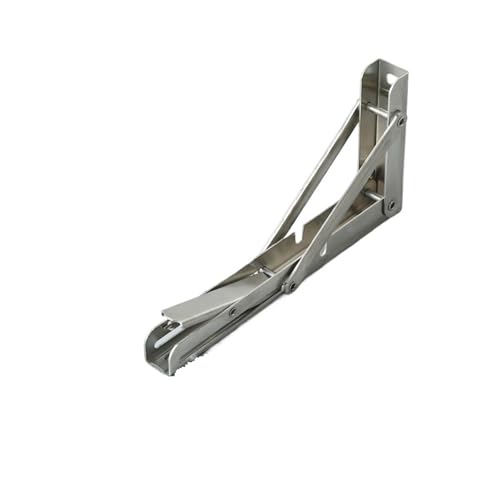 Klappkonsole Schwerlast 8 zoll 2 stücke Klapp Regal Klammern Dreieck Halterung Wand Montiert Bank Tisch mit Schrauben(Color 2-2Pcs) von EnxJire