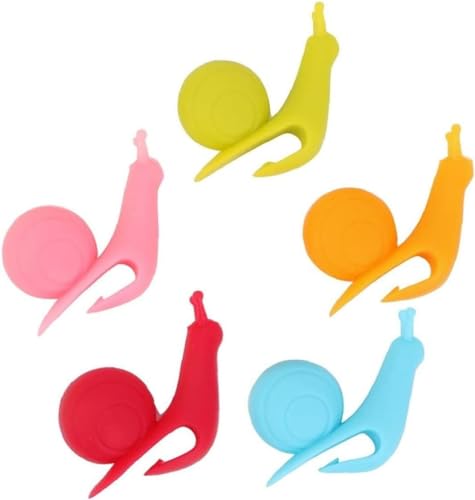 5 Stück bunte süße Schneckenform Teebeutel-Clip Tasse Tasse Teesieb Clips Party Dekor zufällige Farbe Silikon Teebeutelhalter niedliches Design, Teezubehör von Enyolidimk