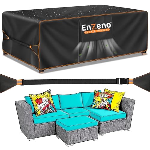 Enzeno Abdeckung Gartenmöbel Wasserdicht 230x165x74cm,Loungemöbel Abdeckung Winterfest,Abdeckhauben Balkonmöbel für Möbelsets,Lounge Plane für Gartenmöbel,Schutzhülle für Sitzgruppe gartenmöbel Groß von Enzeno