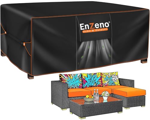 Enzeno Gartenmöbel-Abdeckung, 200 x 160 x 74 cm, wasserdicht, 420D strapazierfähig, Oxford-Gartentischabdeckung, winddicht, UV-Schutz, für Stuhl und Tisch, Rattan-Sofa-Abdeckung von Enzeno