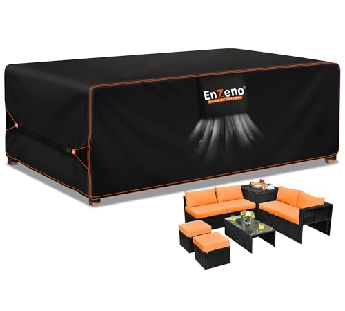 Enzeno Gartenmöbelabdeckungen für den Außenbereich, wasserdicht, mit Lüftungsschlitzen, 220 x 120 x 74 cm, Terrassenmöbelabdeckung für den Außenbereich, rechteckig/rechteckig, Tisch und Stuhl-Set, Enzeno Gartenmöbelabdeckungen für den Außenbereich, wasserdicht, mit Lüftungsschlitzen, 220 x 120 x 74 cm, Terrassenmöbelabdeckung für den Außenbereich, rechteckig/rechteckig, Tisch und Stuhl-Set, von Enzeno