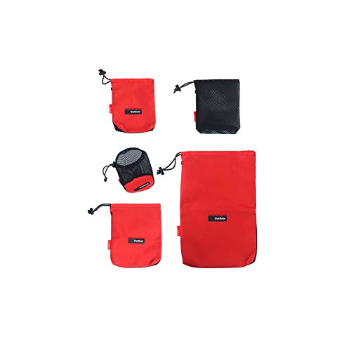 Kordelzug-Tasche/Ditty Bag/Mesh Stuff Sack Camping Cord Bag Storage 5-in-1 Travel Use Nylon 5 Stück von Eohak
