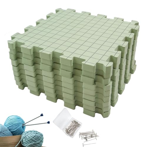 Eoixuqba Gehäkelte Blockiermatten, 32*32*1,9cm Spannmatten Mit Raster, Mats For Clamping For Crafts, Matten Zum Spannen Handarbeiten Häkeln Spitze Rasterlinien Schaumstoff Strickbrett Häkelmatten Span von Eoixuqba