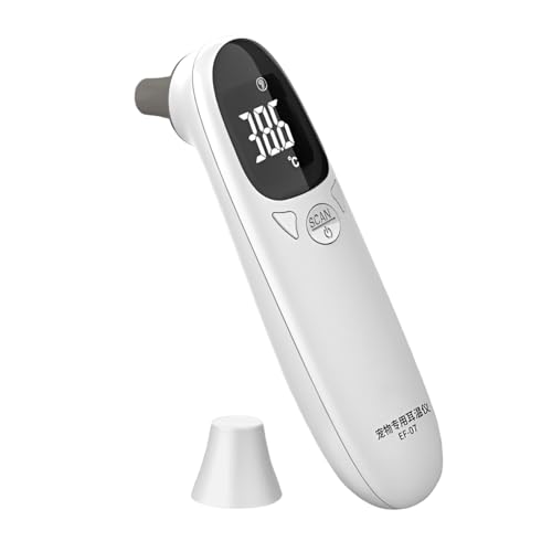 Eoixuqba Haustier-Thermometer für Hunde, Katzen-Ohrthermometer,Hunde-Tech-Zubehör - Welpenthermometer, Fiebererkennungsgerät, Heimtierbedarf, hochpräzise, ​​klare LED-Anzeige, für Schafe oder Hunde von Eoixuqba