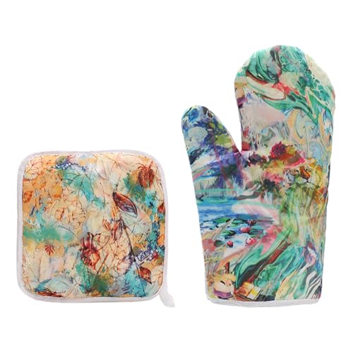 Eoixuqba Ofenhandschuhe Und Topflappen Set,Hitzebeständige Backhandschuhe,Backhandschuhe Set Mit Halterung | Für Camping Café Hotel Bäckerei Outdoor BBQ Haushalt Restaurant Party Eoixuqba Ofenhandschuhe Und Topflappen Set,Hitzebeständige Backhandschuhe,Backhandschuhe Set Mit Halterung | Für Camping Café Hotel Bäckerei Outdoor BBQ Haushalt Restaurant Party von Eoixuqba