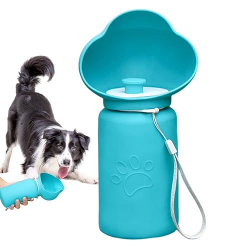 Eoixuqba Tragbare Trinkflasche Für Hunde,Klappbare Hundewasserflasche - Leichter Spender Napf Mit Halsband Für Camping Roadtrip Outdoor Park Wanderung | Für Wandern Camping Park Roadtrips von Eoixuqba