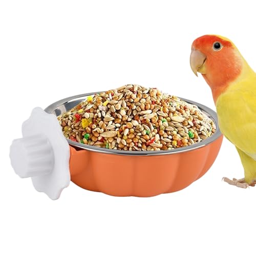Eoixuqba Vogelfutternapf | Futter- Und Wassernapf Für Käfigvögel,Aufhängbarer Auslaufsicherer Edelstahlnapf Für Bademöglichkeit Conure Unzertrennlicher Nymphensittich Wellensittich von Eoixuqba