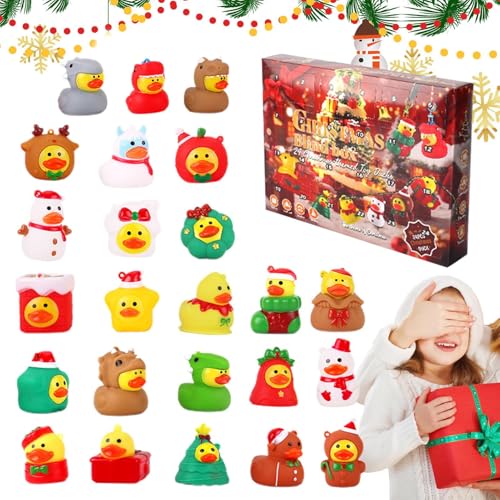 Eoixuqba Weihnachts Ente Adventskalender, Enten Deko Weihnachts Countdown, 24 Tage Sammelfiguren Spielzeug Für Mädchen Jugendliche Erwachsene von Eoixuqba