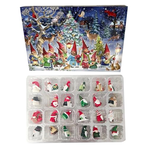 Eojpdji Kalender Adventskalender | 24 Tage Urlaub Countdown Kalender | Gartenzwerg Figuren Deko Für Teens Erwachsene | Täglich Familie Aktivität Zuhause Schule Feier von Eojpdji