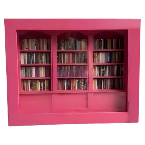 Eojpdji Mini Bücherregal, Miniatur Bibliothek Möbel Bücherregal Deko, Schrank Display Holzfigur Beruhigendes Accessoire für Jugendliche Erwachsene von Eojpdji