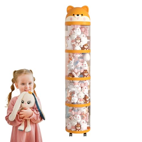 Eojpdji Plüschtier Halter | Plüschtier Aufbewahrung Organizer Turm,Transparenter Röhrenbehälter Großraum Aufbewahrung Kinderzimmer Spielzimmer Deko von Eojpdji