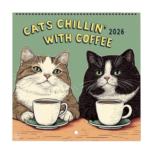 Eojpdji Wandkalender 2026 | Lustige Katzen Kalender 2026 - Monatlicher Planer Für Wohnzimmer Büro Küche Schlafzimmer Studienzimmer von Eojpdji