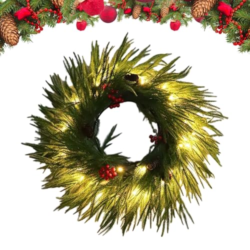 Eojpdji Weihnachtsgirlande mit Lichtern - 1.8m Festliche Deko | Beleuchteter Weihnachtskranz,Für Tisch Küchen Tür Fensterbank Feier Eojpdji Weihnachtsgirlande mit Lichtern - 1.8m Festliche Deko | Beleuchteter Weihnachtskranz,Für Tisch Küchen Tür Fensterbank Feier von Eojpdji
