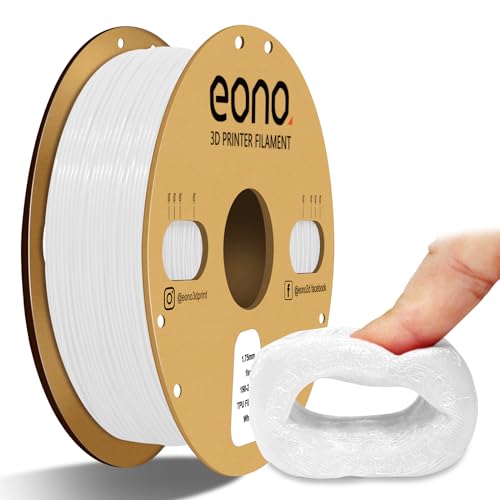 EONO 95A TPU Filament 1,75 mm, Flexibles Weiches TPU Filament 1 kg (2,2 lbs), Maßgenauigkeit +/- 0,03 mm für FDM Drucker, Weiß von Eono