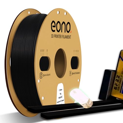 EONO Leitfähiges PLA Filament 1.75mm 1KG Elektrisch Conductive 3D Drucker Filament für ESD-Schutz, Sensoren & funktionale Prototypen – Kompatibel mit FDM Druckern, Schwarz von Eono