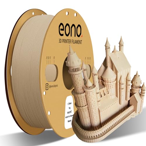EONO Holz PLA Filament 1,75 mm, 3D Drucker Filament PLA 1kg (2.2lbs), Maßgenauigkeit +/- 0.03mm 3D Druck Filament, PLA Holz von Eono