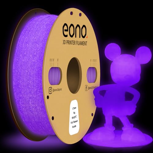 EONO PLA Filament Leuchtend Glow in the Dark Leuchtendes 3D Drucker Filament 1kg (2,2 Pfund) Leuchtendes PLA für 3D Drucker, Leuchtend Lila von Eono