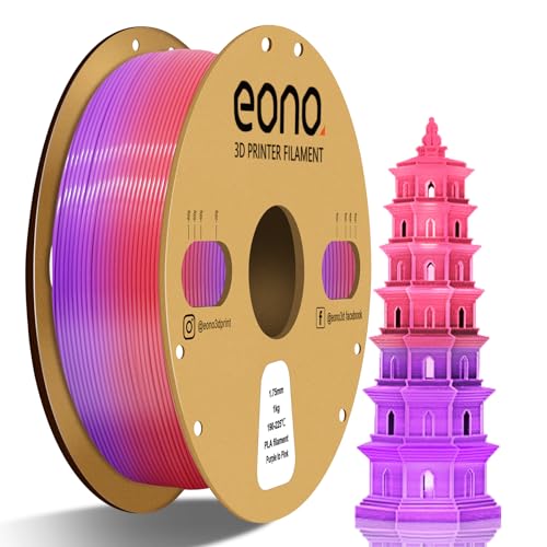 EONO Temperaturwechsel PLA Filament 1,75mm Temperatursensitive Farbwechsel 3D Drucker Filament 1KG(2,2lbs), Lila zu Pink von Eono