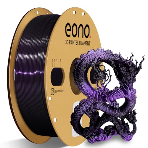 Eono Schwarz Lila Gradientenfarbe PLA Filamnet 1.75mm, 3D Drucker Filament, Silk Verlauf Dual PLA, 1kg Spule +/- 0,03 mm(2.2lbs), Silk Schwarz Lila von Eono