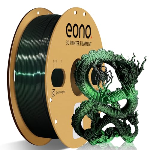 Eono Schwarz Grün Gradientenfarbe PLA Filamnet 1.75mm, 3D Drucker Filament, Silk Verlauf Dual PLA, 1kg Spule +/- 0,03 mm(2.2lbs), Silk Schwarz Grün von Eono
