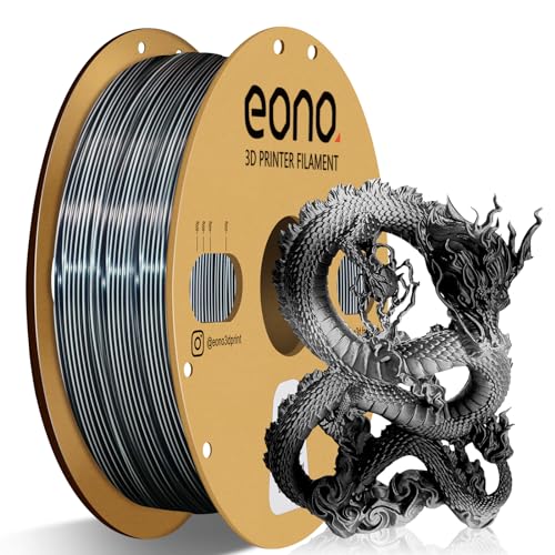 Eono Schwarz Weiß Gradientenfarbe PLA Filamnet 1.75mm, 3D Drucker Filament, Silk Verlauf Dual PLA, 1kg Spule +/- 0,03 mm(2.2lbs), Silk Schwarz Weiß von Eono